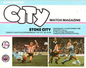Manchester City v Stoke City League Cup 2nd Round 2nd Leg 1980/81